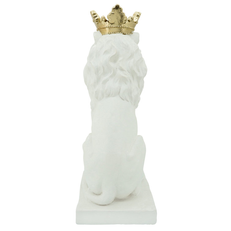Willa Arlo Interiors Rushton Polyresin Lion with Crown Statue Wayfair